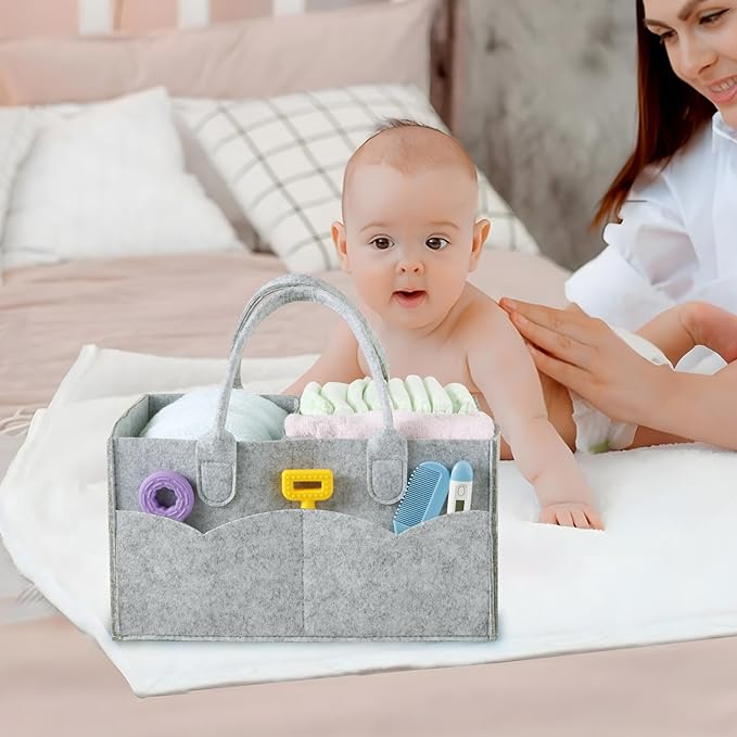 PandaEar 2 Pack Baby Diaper Caddy, Portable Nursery Storage Basket | Infant - Image 4