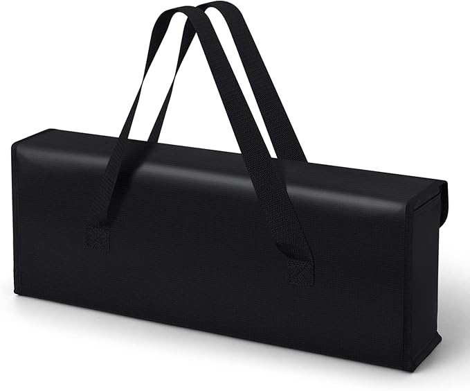 FLASLD E-Bike Battery Bag Fireproof Safe Charging Bag Explosionproof Lipo Battery Bag Large Capatity for Storage Charging (16 x 4.3 x 5in)