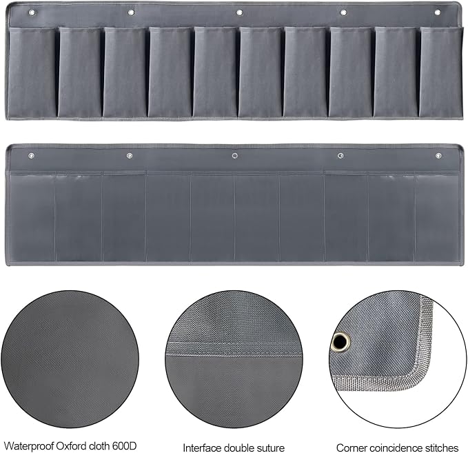 RVZONE RV Shoe Pockets 10 Pockets Heavy Hanging Bedside Storage Organizer - Image 6