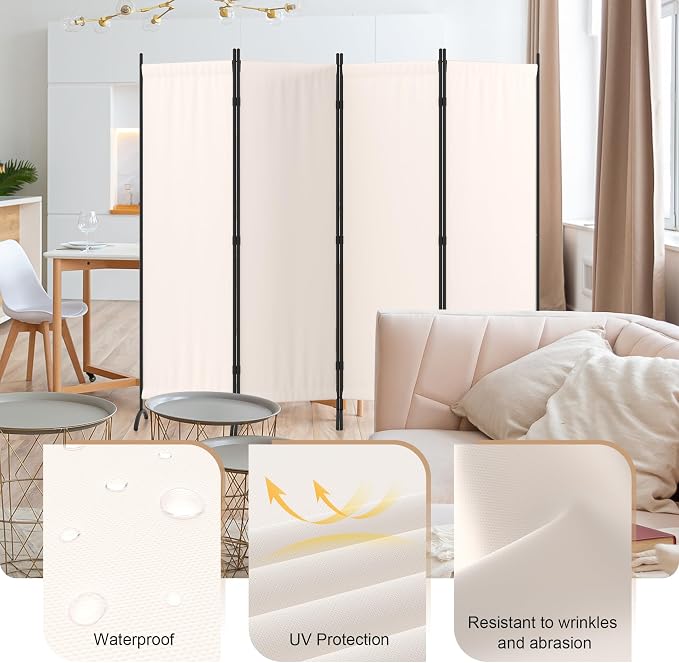 Room Divider 4 Panel Folding Screen Portable Wall - Image 4