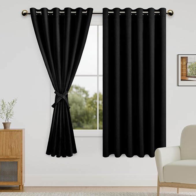DWCN Black Blackout Curtains for Bedroom by DWCN