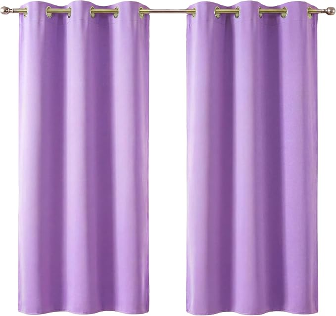 Diraysid Lavender Grommet Blackout Curtains - Image 2