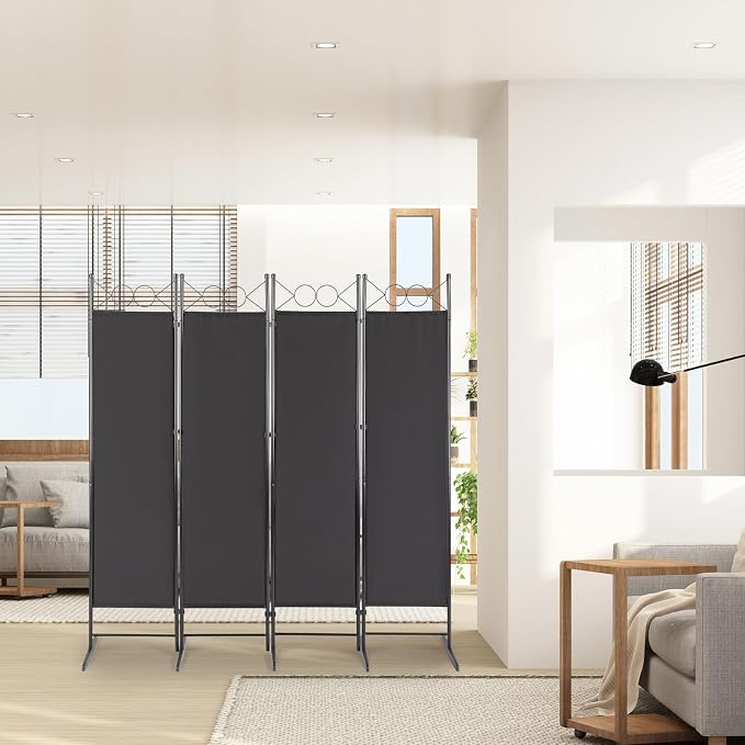 5.74ft Folding Room Divider Privacy Screens, 4 Panel Freestanding Wall Divider - Image 6