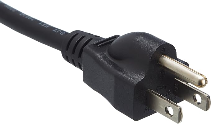 Amazon Basics Computer Monitor TV Replacement Power Cord - 15 ft, Black, 24 Count Total
