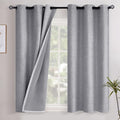 YoungsTex Grey Linen Blackout Curtains 48 Inch Length by YoungsTex