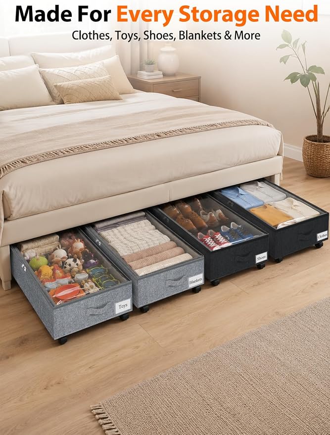 punemi 10 inch Tall Under Bed Storage Bins - Image 5