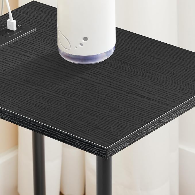 HOOBRO Side Table with Charging Station, End Table with USB Port and Outlets - Image 6