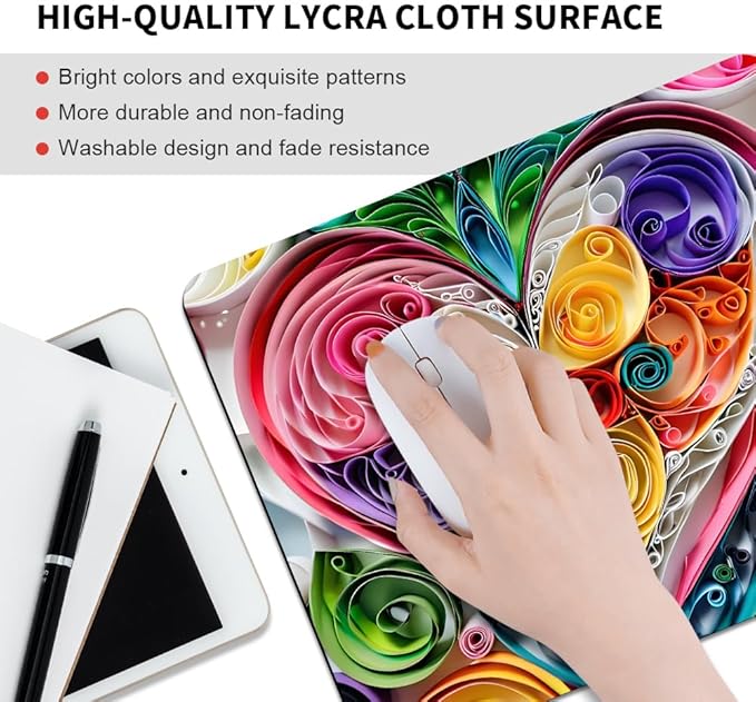 Love Flower Square Mouse pad, Texture, Waterproof, Anti Slip Rubber Base, Computer Mouse pad, Laptop Mouse pad