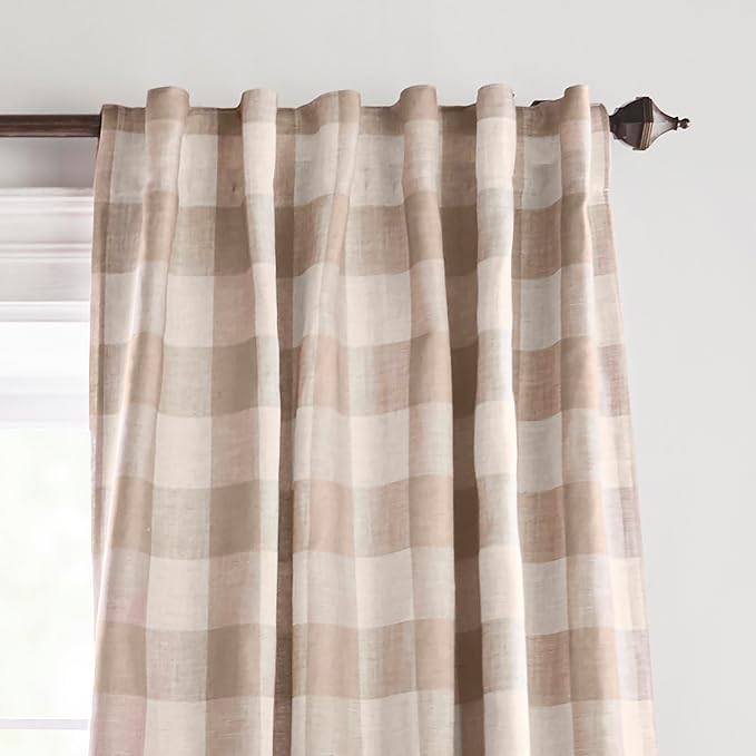 Grainger Rod Pocket Back Tab Window Curtain Panel, Linen - Image 3