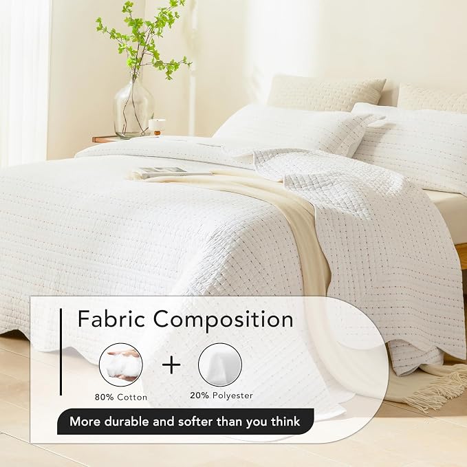 Lady Ann White Oversized King Quilt - Image 4