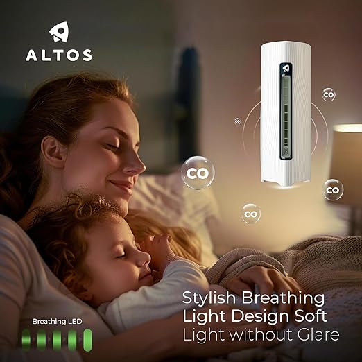 Portable CO2 Detector for Travel & Air Quality Monitor Indoor & Outdoor Carbon Dioxide Detector Portable CO2 Monitor (Off White) iOS ONLY