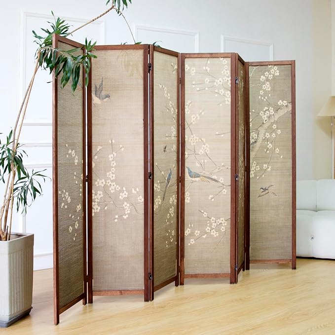 6 Panel Bamboo Room Divider for Room Separation, 5.6 ft Tall Double-Sided - Image 5
