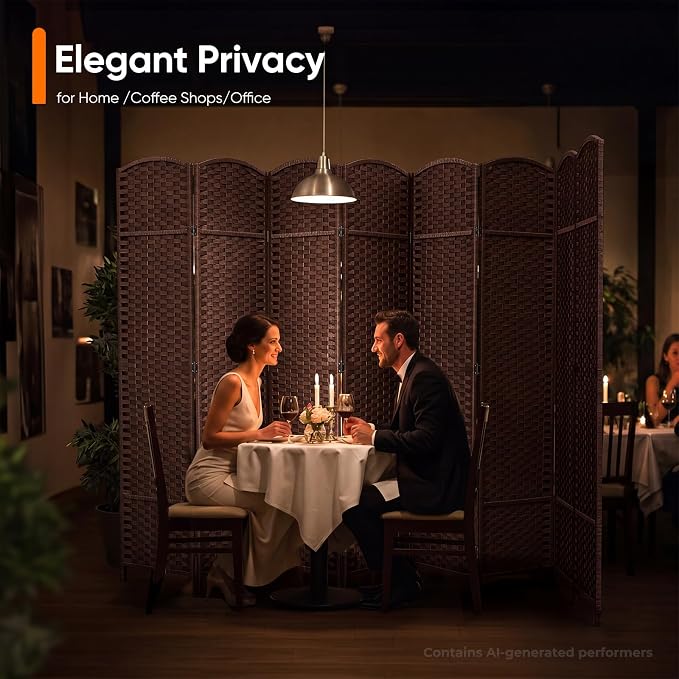 Outdoor Privacy Screen 8-Panel Folding Room Divider Space Partition | 67"H - Image 8