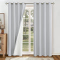 YoungsTex Light Grey Linen 100% Blackout Curtains by YoungsTex