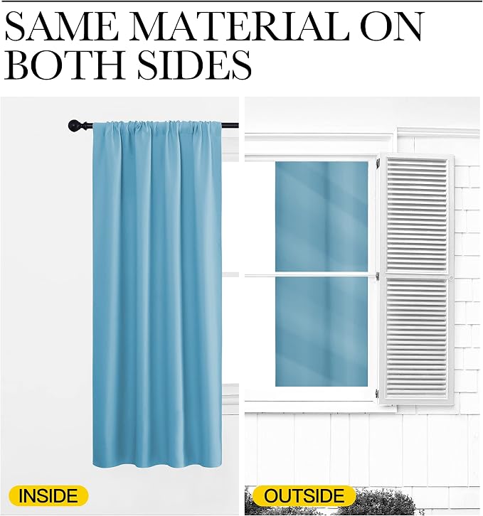 NICETOWN Blackout Curtains for RV Windows, Teal Blue, 2 Panels, Room Darkening - Image 5