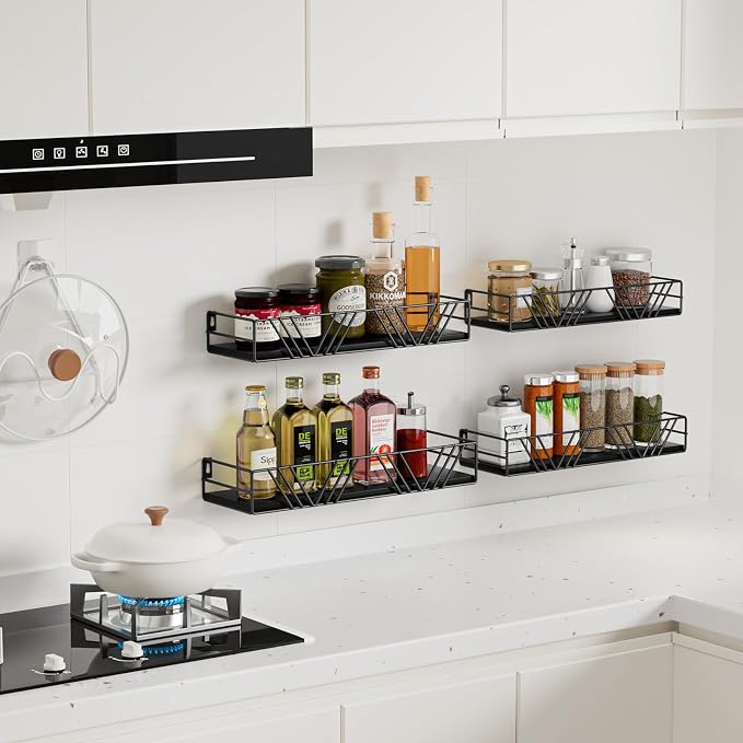 Amaoot Floating Shelves for Wall Set of 4, Wall Shelf Wood Floating Shelf | - Image 5