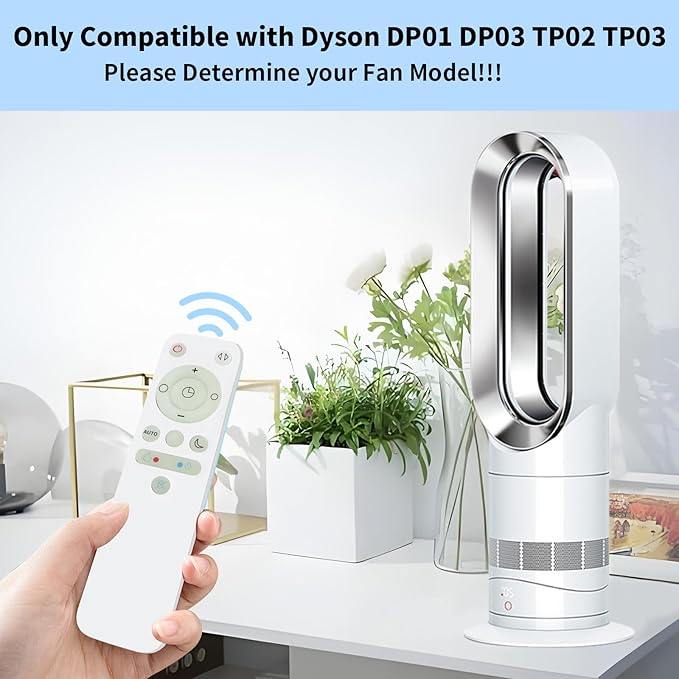 LUNOAOA Upgrade Glowing Remote Control Replacement No Setup for Dyson Fan DP01 DP03 TP02 TP03 with Magnetic