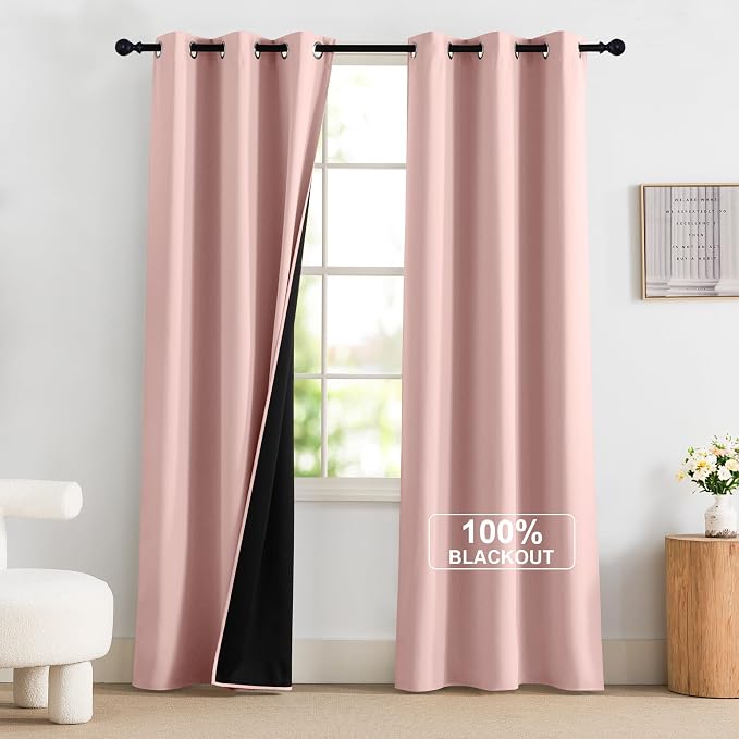 NICETOWN Pink Blackout Curtains - Image 9
