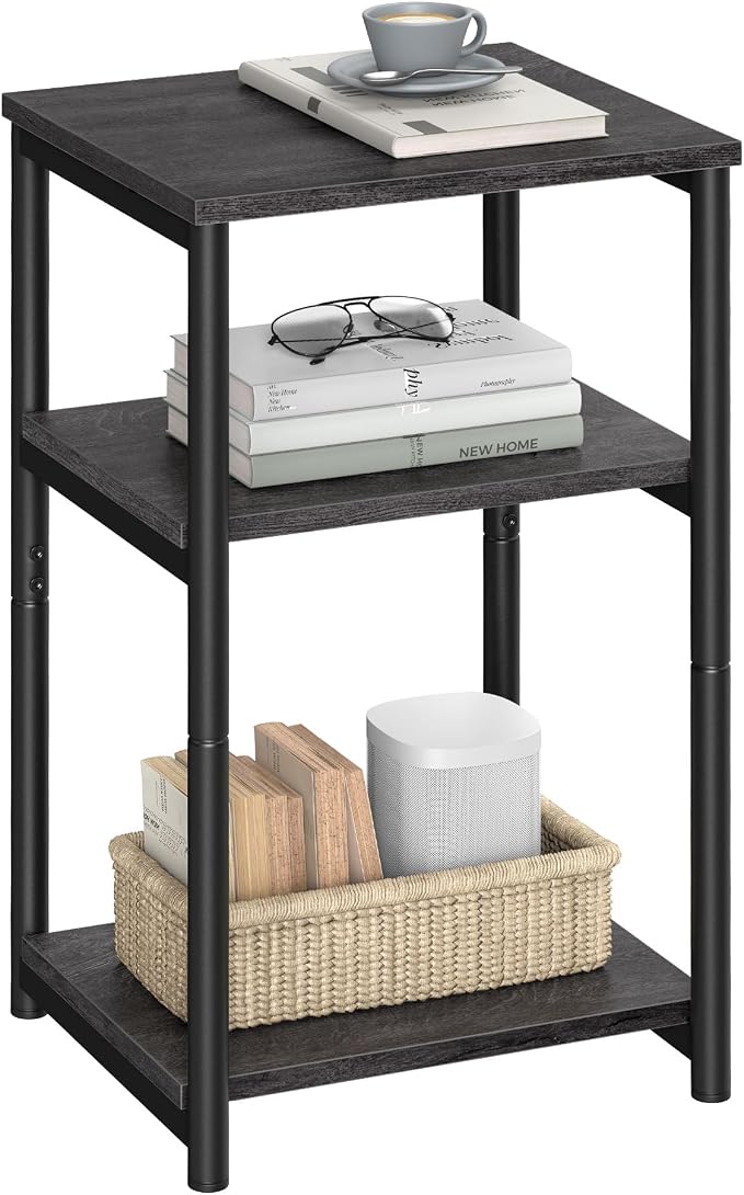 VASAGLE Side Table, Small End Table, Tall Nightstand, Steel Frame | by Unknown