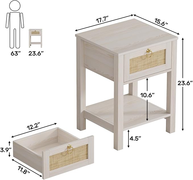 Eclatara Rattan Nightstand - Image 2