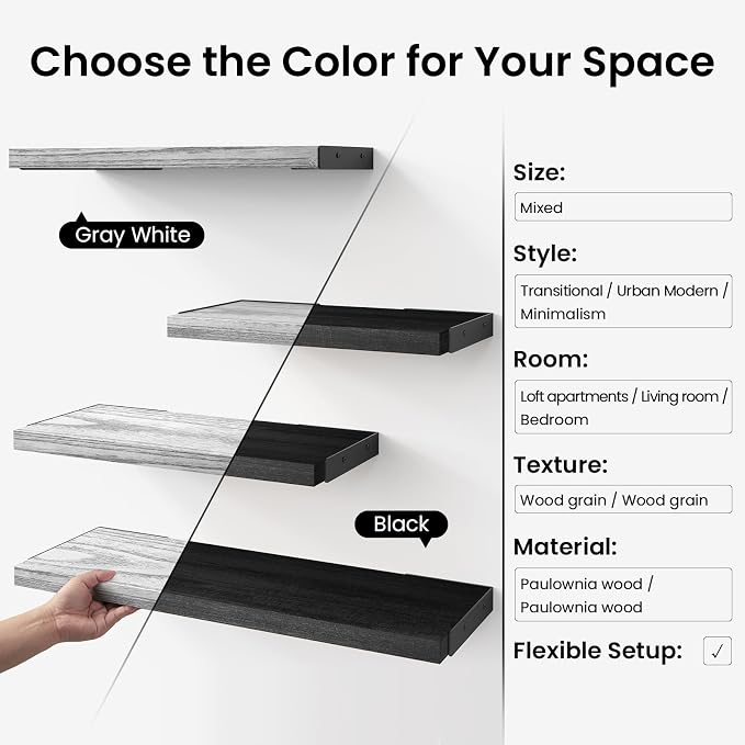 BAYKA Wall Shelves for Bedroom Decor, Floating Wall Shelves for Living Room - Image 8