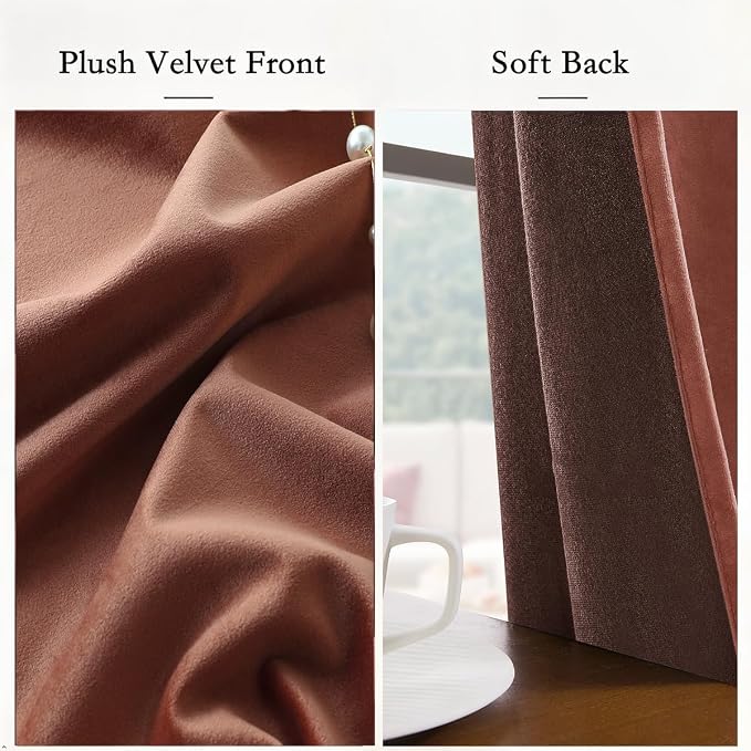 Timeper Pink Velvet Curtains 96 inches 2 Panels, Luxury Decor Wild Rose - Image 4