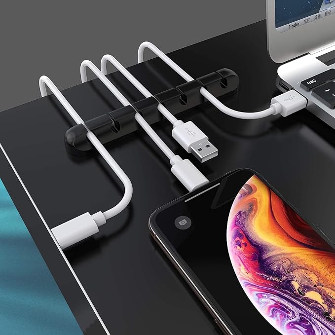 SOULWIT 3 Pcs Silicone USB Cable Holder Clips, Self Adhesive - Image 3