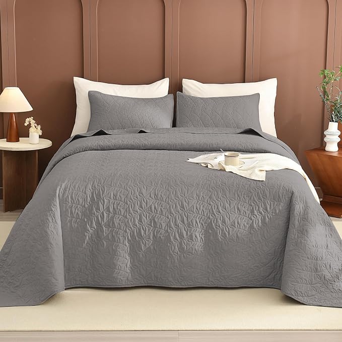 Lady Ann Gray Oversized King Bedspread 128x120 - Image 3