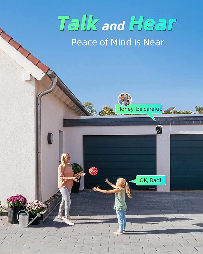 MaxiViz Solar Camera Outdoor Wireless, 2.4G Wi-Fi Security Camera with AI Motion Detection, Cameras for Home Security, 2K Color Night Vision, 2-Way Talk, IP66 Weatherproof, Cloud/SD Storage, 2 Packs