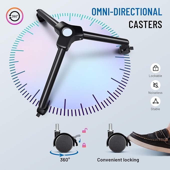 CAHAYA Projector Tripod Stand Adjustable: Height 29 to 65in Projector with Casters Universal Laptop Stand Portable Multifunctional DJ Rack Stand for Outdoor Movies Computer Book DJ Equipment CY0332