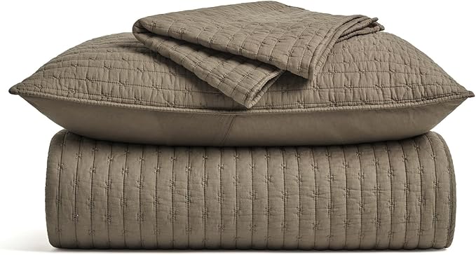 EVERGRACEHOME Cross Stitch Pre-Washed Cotton Quilt Bedding Set King Size - Image 8