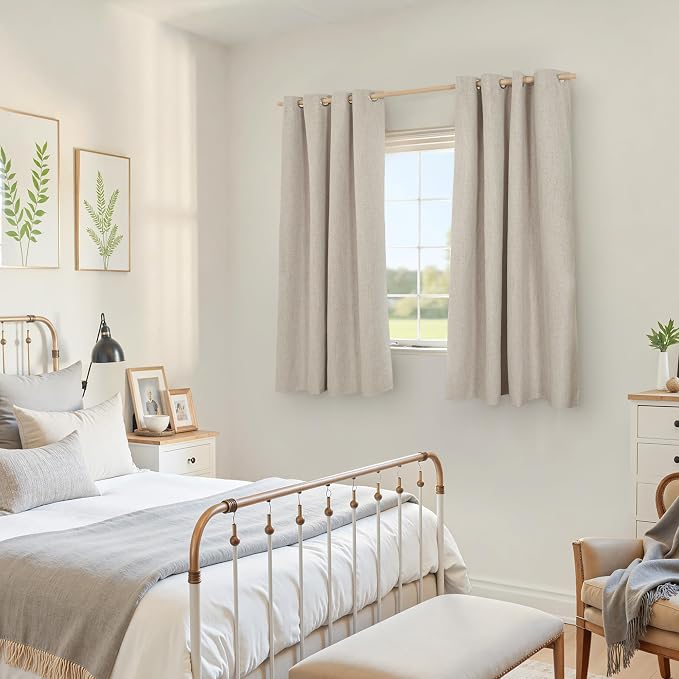 YoungsTex Short Linen Blackout Curtains - Image 4