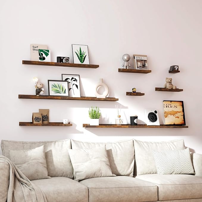 Brown Floating Shelves for Wall Decor, 24 in Shelf - Image 6