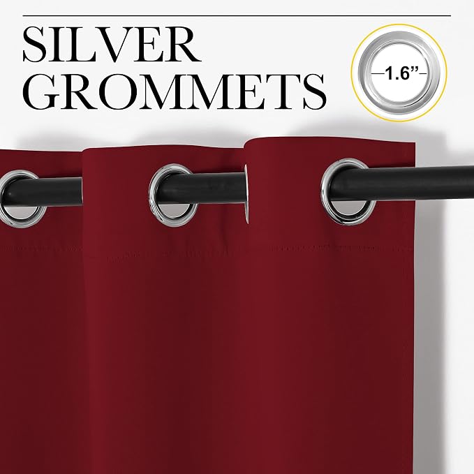NICETOWN Christmas Window Curtains Blackout Drapes, Thermal Insulated Solid - Image 3
