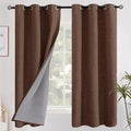 YoungsTex Brown Linen Blackout Curtains 63 Inches Long by YoungsTex
