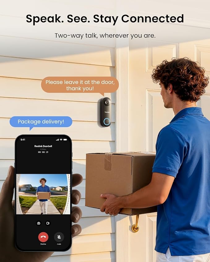 REOLINK Video Doorbell PoE Camera – 2K IP Security Camera Outdoor with Chime V2, 4:3 Aspect Ratio, 180 Degree Diagonal, 2-Way Talk, Plug & Play, Secured Local Storage, No Monthly Fee