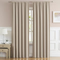 Taupe Room Darkening Curtains Short 2 Panels Set 45 Inch Length Light Coffee by DUALIFE