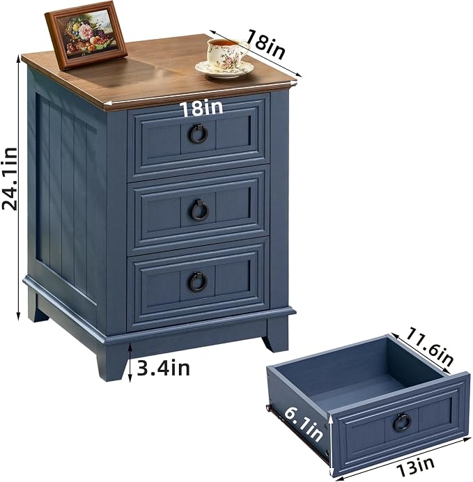 Joaxswe Farmhouse Nightstand Set 2 - Image 3
