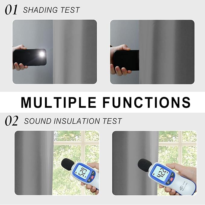 XWZO 100% Blackout Window Curtains - Image 4