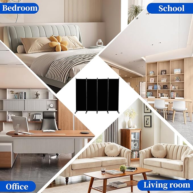 Room Divider 6FT 4 Panel Folding Privacy Screen - Image 7