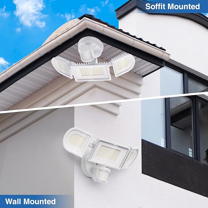 SZPOWER 150W Motion Sensor Lights Outdoor for Outside, 15000LM LED Flood Lights Outdoor Wired Dusk to Dawn, Exterior Security Floodlight Fixture Waterproof IP65, Outdoor Lighting for House, Garage