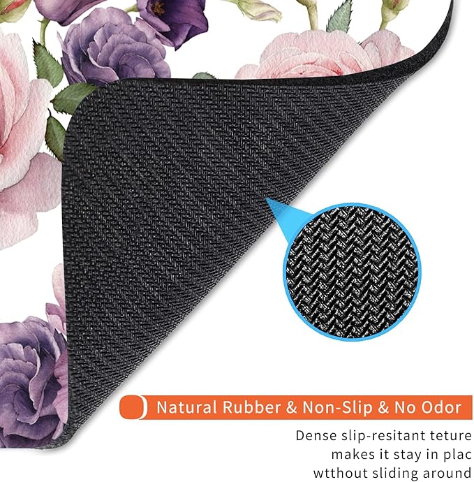 Armanza Square Mouse Pad Floral Roses,Personalized Premium-Textured Custom Mouse Mat Design,Washable Mousepad Cloth,Non-Slip Rubber Base Computer Mouse Pads for Wireless Mouse