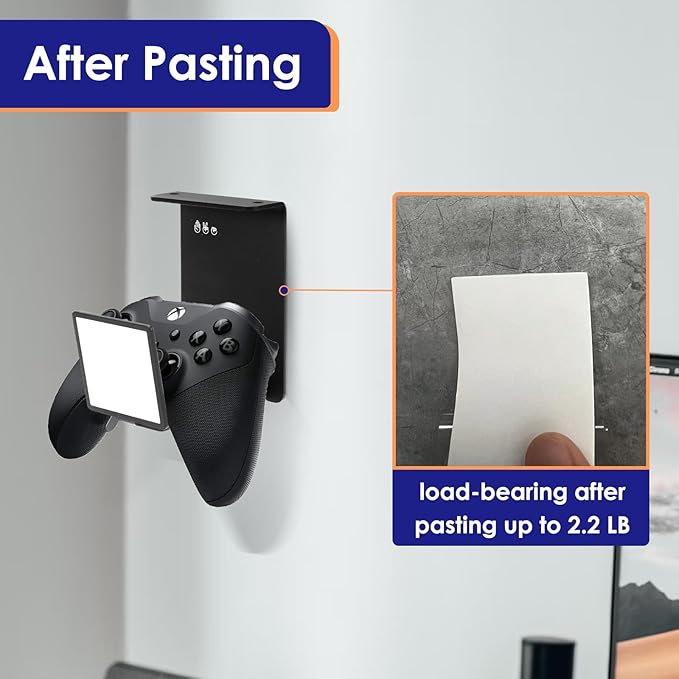 VKheroKV HC128 Headphone Holder Hanger for Desk, Include Adhesive Strips, Universal Headset Stand for PS4/PS5/Xbox/PC/Mac/Headphones Game Controller Hanger (Triangle)