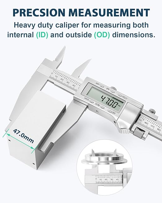 Mxmoonfree 20-Inch Digital Caliper with 4-Inch Jaw Depth, Precision Measuring Tool, Full Metal Frame, Large LCD Screen, Resolution 0.0005"/0.01mm, Ideal for Professionals & Hobbyists