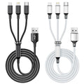 Multi USB Charging Cable 3A, (2Pack 6.6FT)3 in 1 Fast Charger Cord Connector with Dual Phone/Type C/Micro USB Port Adapter, Compatible with Tablets Phone 12 11 Pro 8 7 6 Samsung Galaxy(Charging Only)