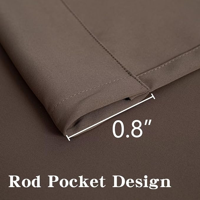 IGEMAEVE Blackout Curtains for Bedroom Rod Pocket Khaki 52" W x 90" L | Living - Image 3
