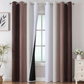 Brown and Greyish White Blackout Curtains 52Wx90L 2 Panels | Ombre Curtains by ESTELARTEXTILER