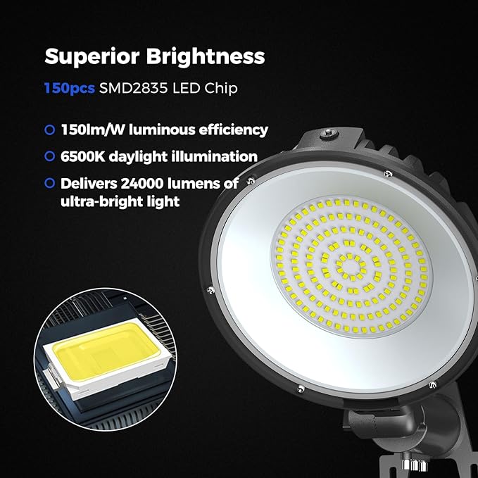 AIKVSXER LED Barn Lights 160W 24000LM Yard Area Light Dusk to Dawn Outdoor Lighting 6500K Security Flood Light IP66 Waterproof for Garden Garages Street Warehouse Farmhouse 4 Pack
