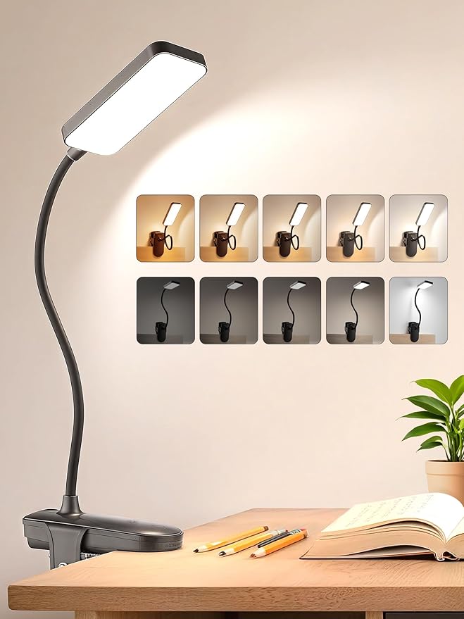 Clip on Light, 45 Modes Dimmable+450 Lumen 48 LED Desk Lamp by Unknown
