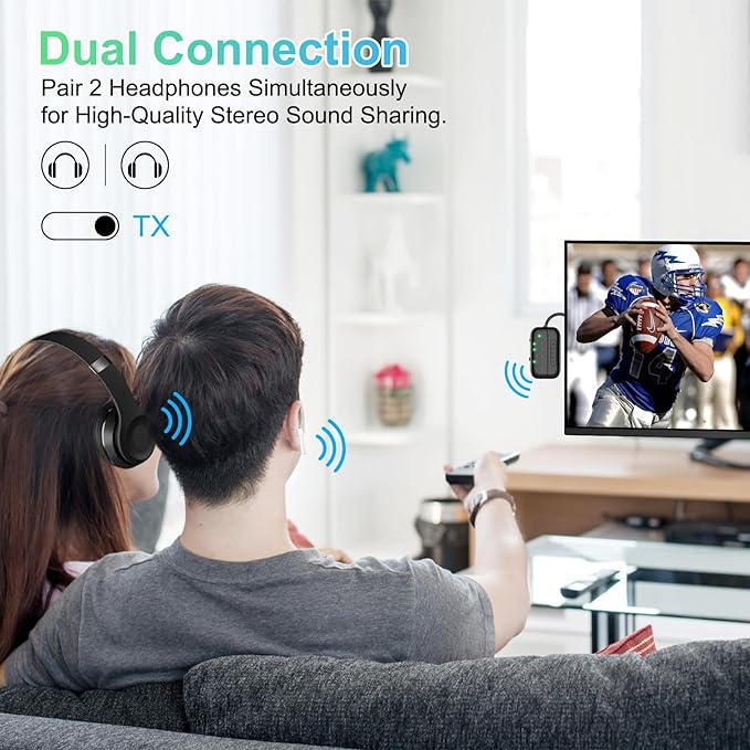 2026 Upgraded Pro Bluetooth 5.4 Transmitter Receiver,2-in-1 Airplane Wireless Adapter for Flight,TV,PC,Gym,Switch,Compatible with 2 AirPods/Headphones;Audio AUX Receiver for Car/Home Stereo
